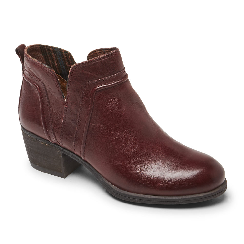 Booties Rockport Mulher Bordeaux - Cobb Hill Anisa V-Cut - 16975KSNF